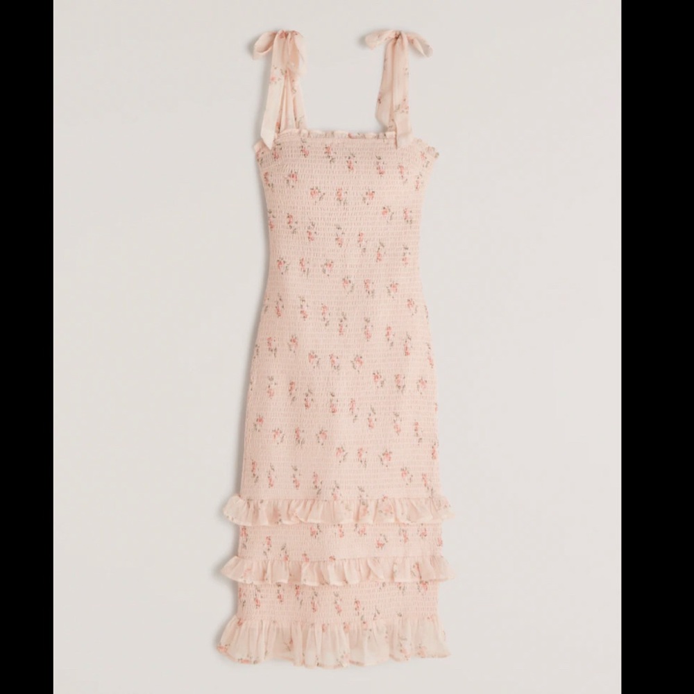 Abercrombie & Fitch Floral Tiered Smocked Dress